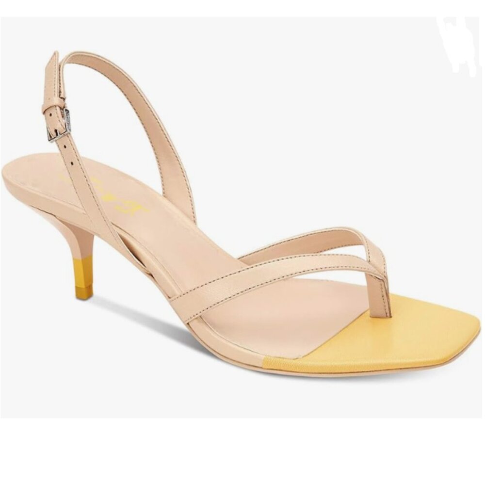 FOWT Light Sand Yellow Slingback Thong with Buckle Flip-Flop Dress Sandals